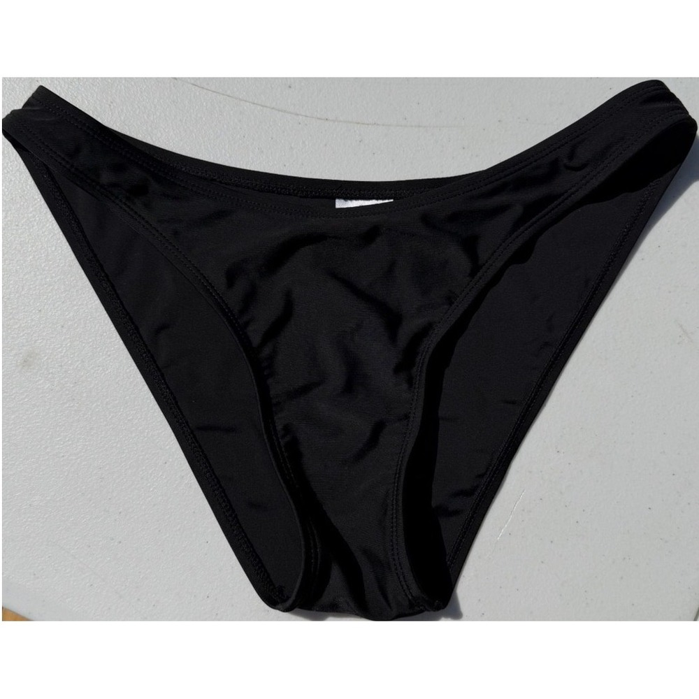 Wild Fable Black Bikini Bottom‎ Small High Cut Minimal Swim